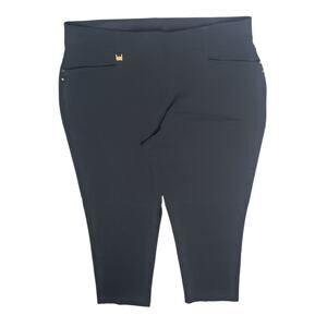 JM Collection Black Pants Sz 12P Curvy Straight Leg Tummy Control Careerwear